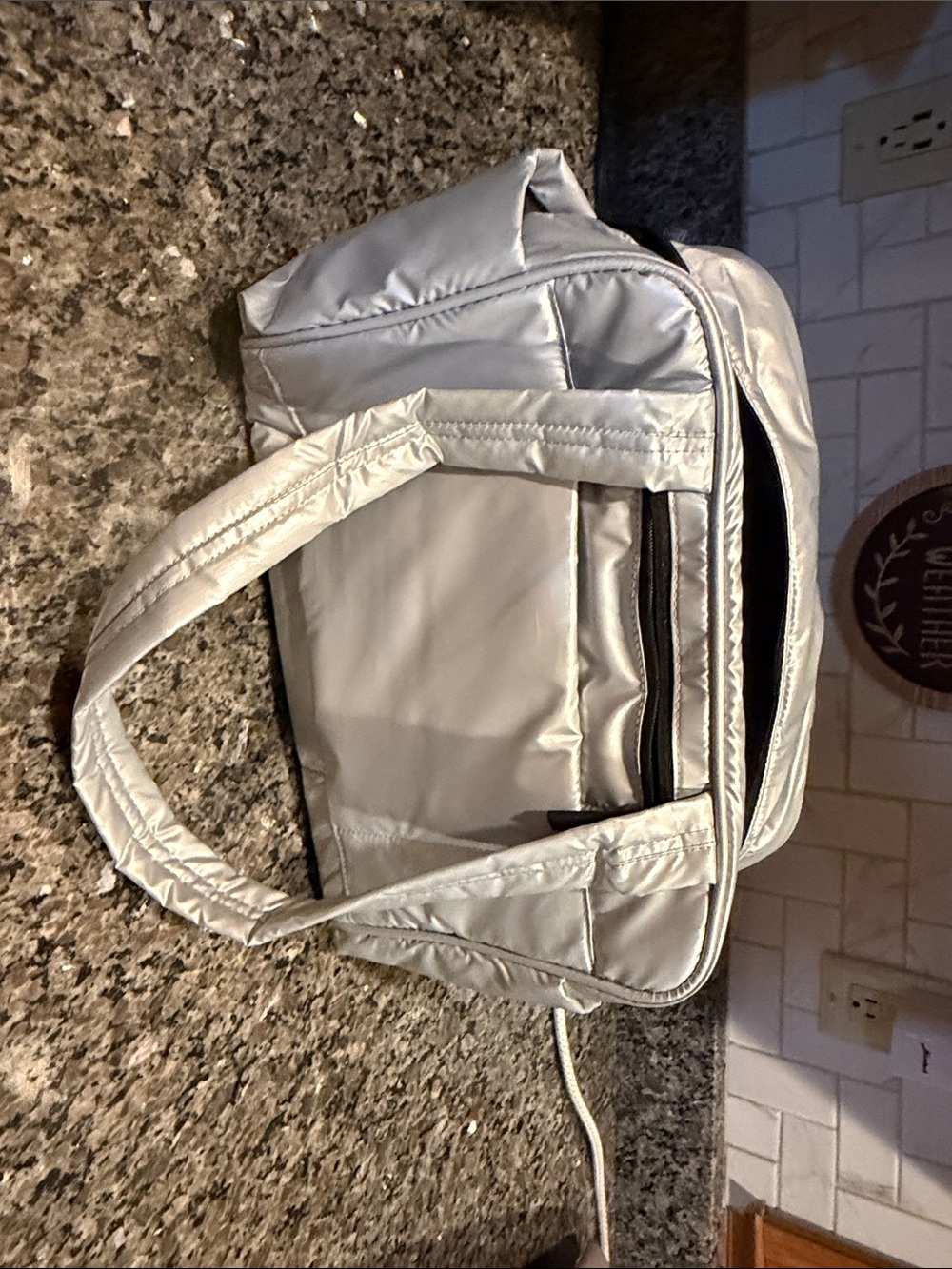 Calpak Silver Light Gray Duffel Tote